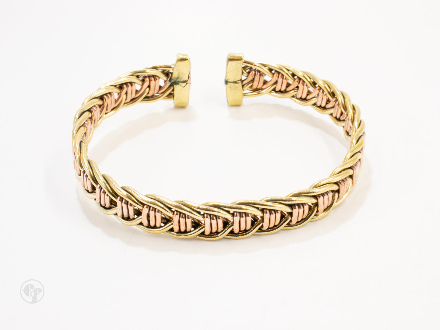 Brass and Copper Wire Weave Cuff