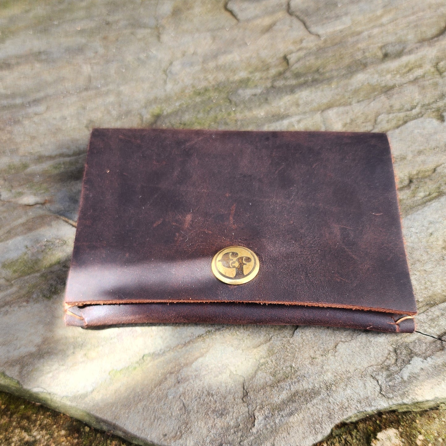 Dark Brown Premium Copper Stitch Leather Front Pocket Wallet