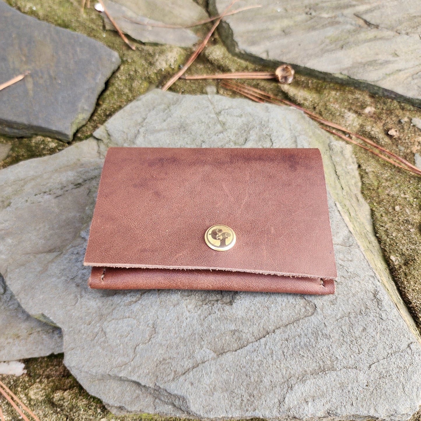 Brown Premium White Stitch Front Pocket Wallet